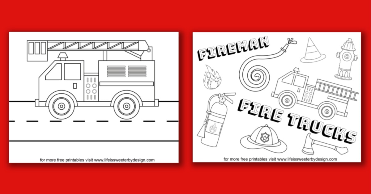 Fire truck coloring pages