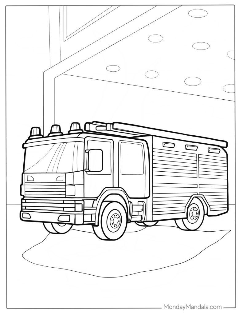 Fire truck coloring pages free pdf printables