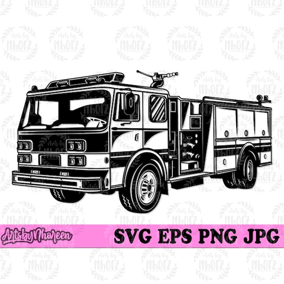 Buy fire truck svg fireman jpeg shirt png firefighter dad gift idea stencil fire fighter office depot monogram emergency rescue cut file online in india