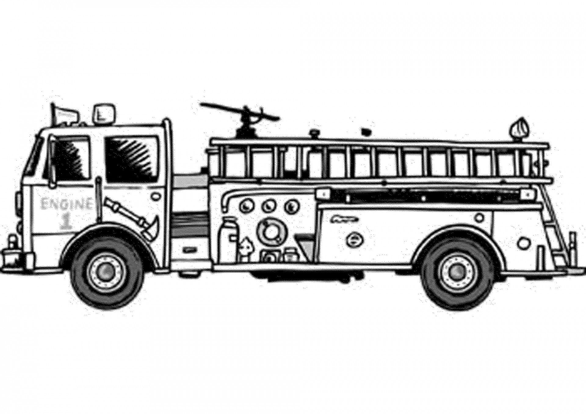 Awesome image of fire truck coloring page
