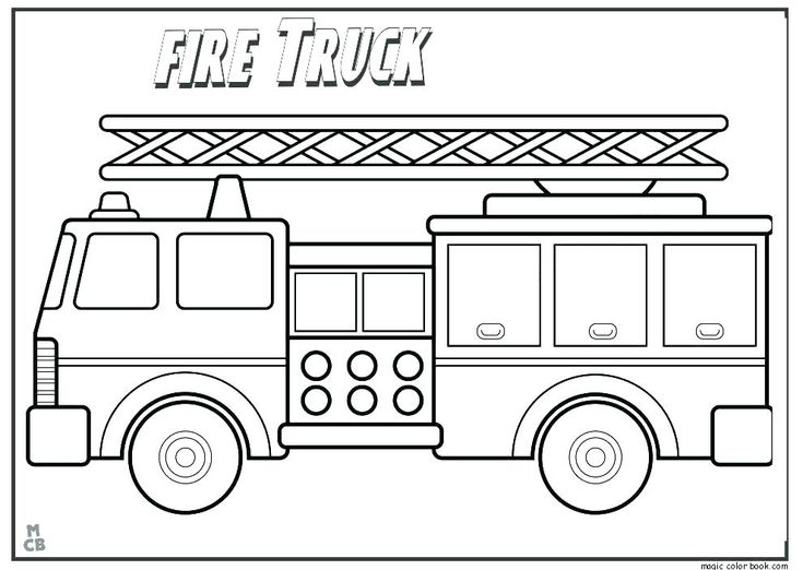 Use fire truck coloring page pdf as a medium to learn color
