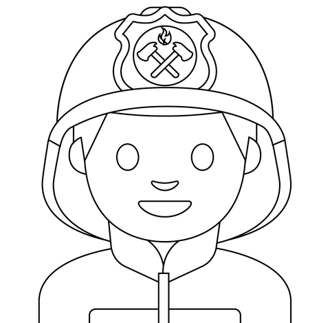 Man firefighter emoji coloring page free printable coloring pages