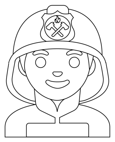 Man firefighter emoji coloring page free printable coloring pages
