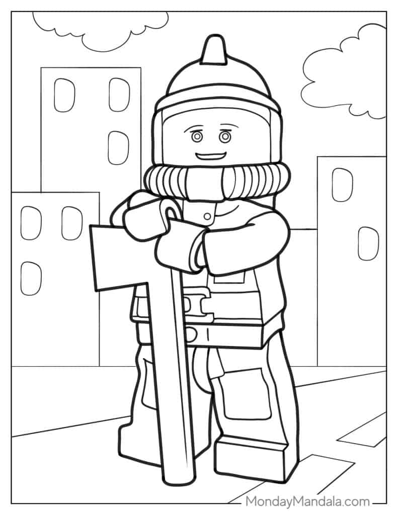 Firefighter coloring pages free pdf printables