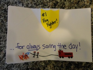 Thank you fire department card craft all kids network