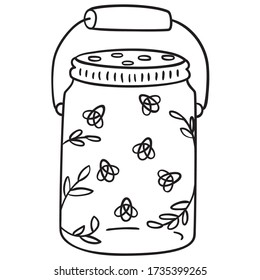 Firefly black outline freehand drawing insect stock vector royalty free