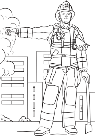 Firefighter coloring page free printable coloring pages