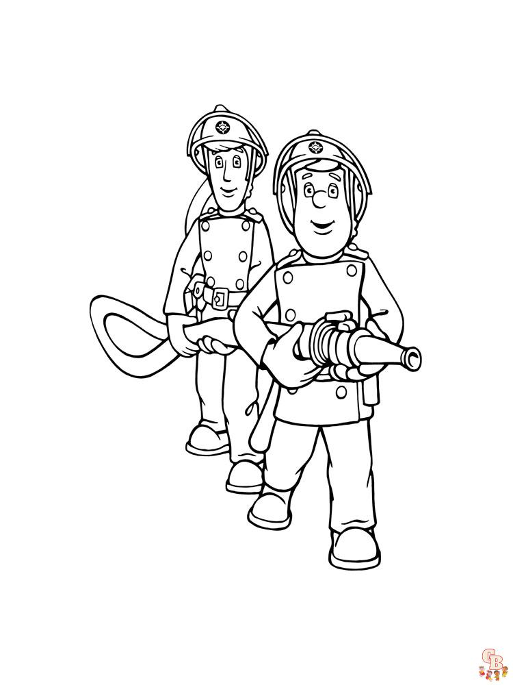 Printable free fireman sam coloring pages for kids