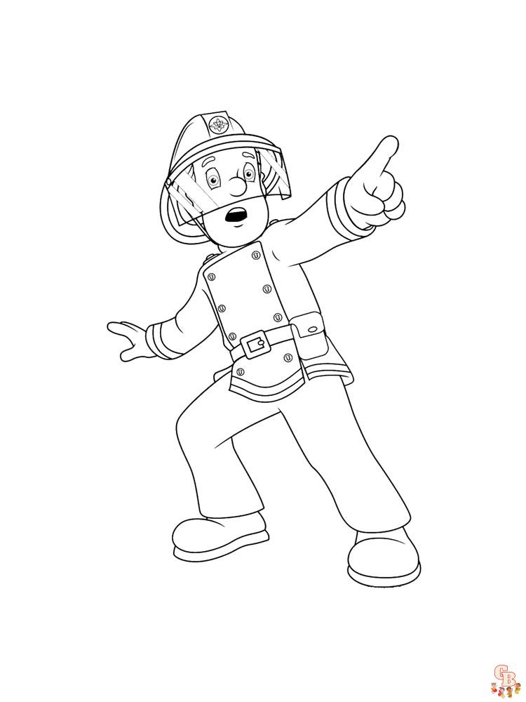 Printable free fireman sam coloring pages for kids