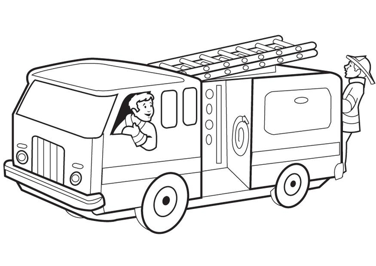 Coloring page firetruck