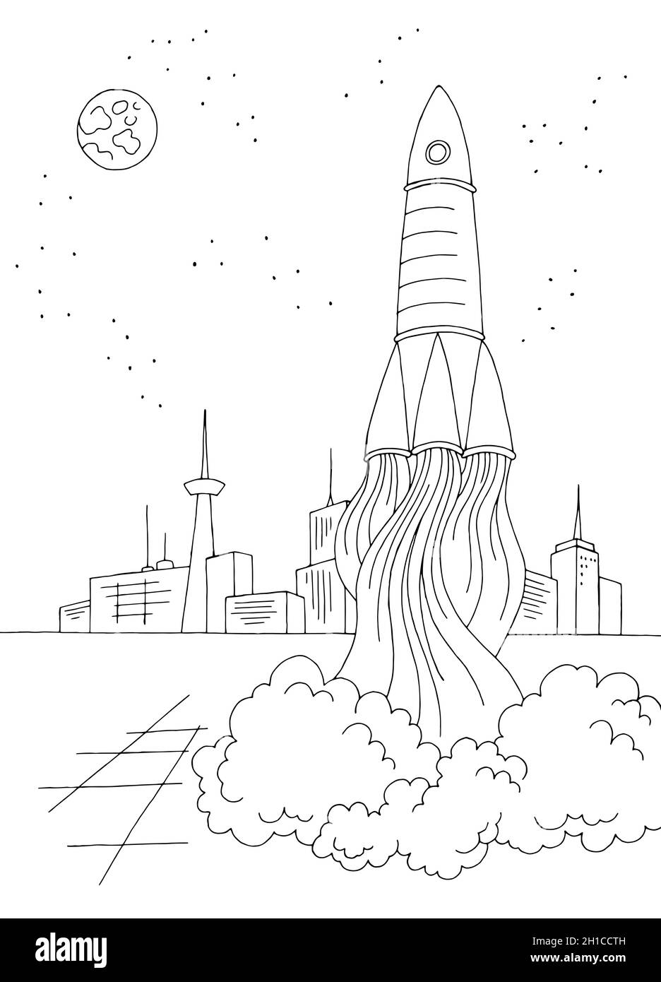 Rocket black and white stock photos images