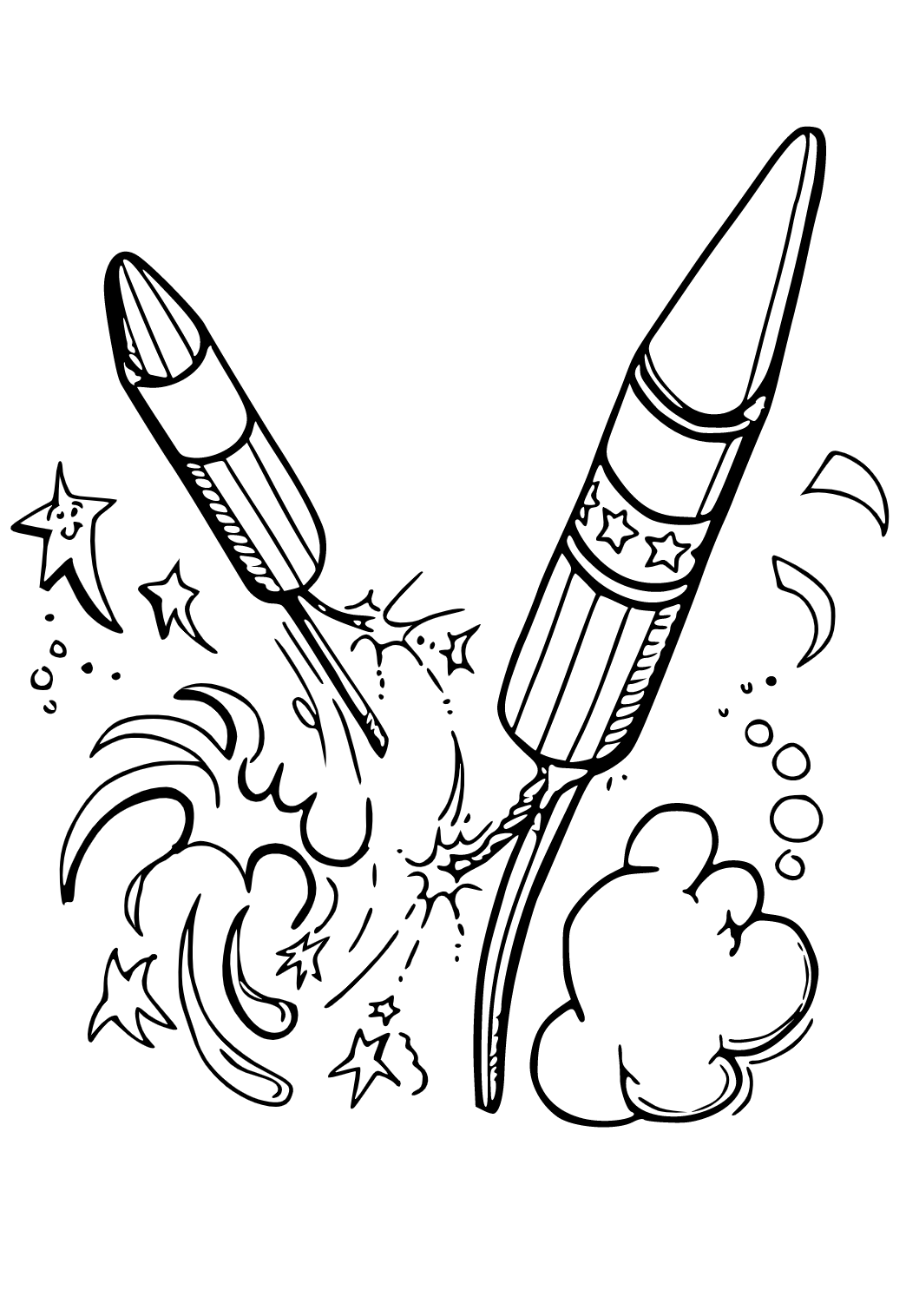 Free printable th of july rockets coloring page for adults and kids