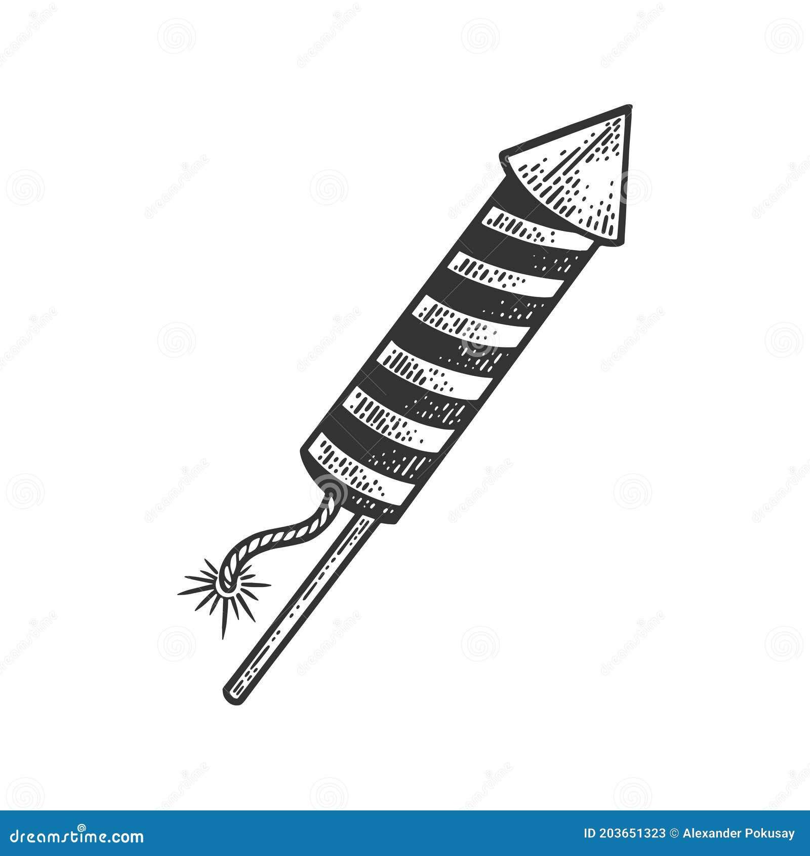Fireworks rocket launch sketch vector illustration stock vector