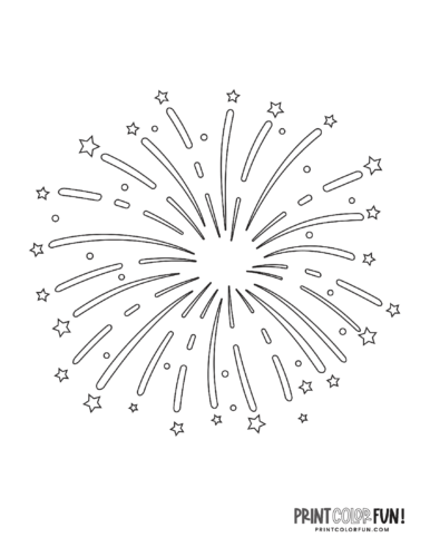 Free pictures of fireworks to colour