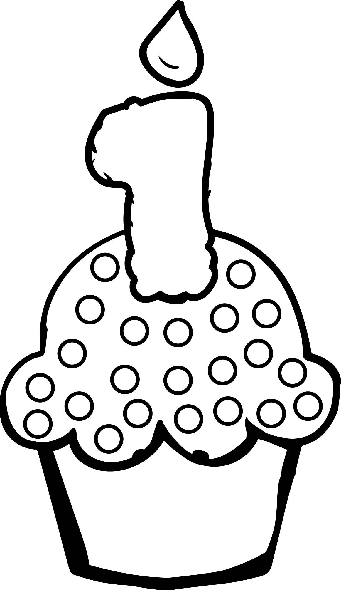 St birthday cupcake coloring page