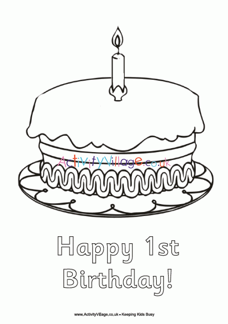 Happy st birthday louring page