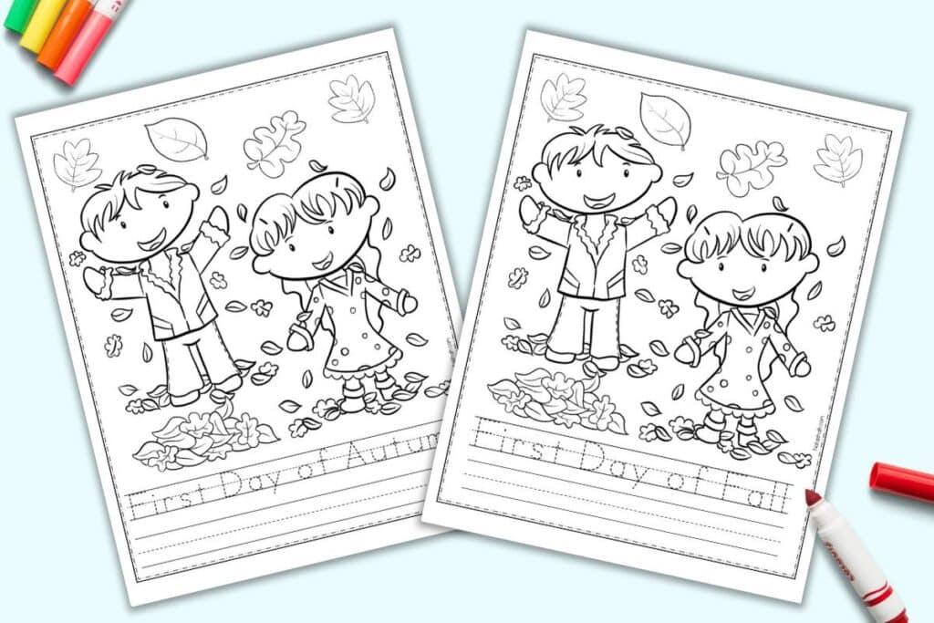 Free printable first day of fall worksheets