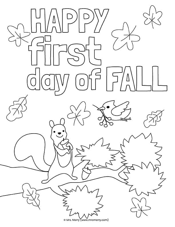 Free first day of fall coloring pages printable mrs merry