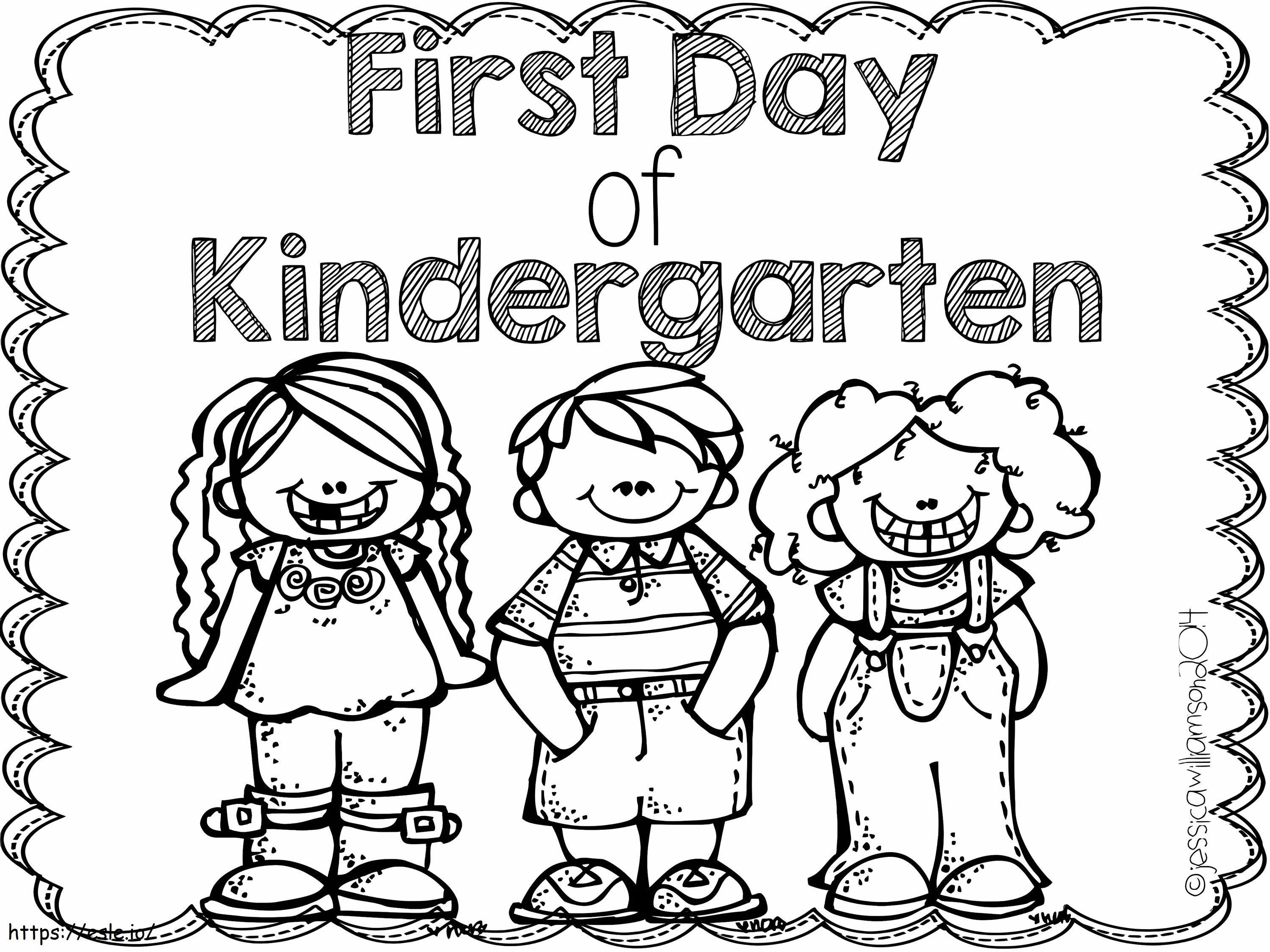 First day of kindergarten coloring page