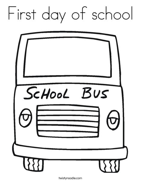 First day of school coloring page
