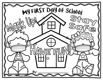 First day of school in a pandemic free coloring pages tpt