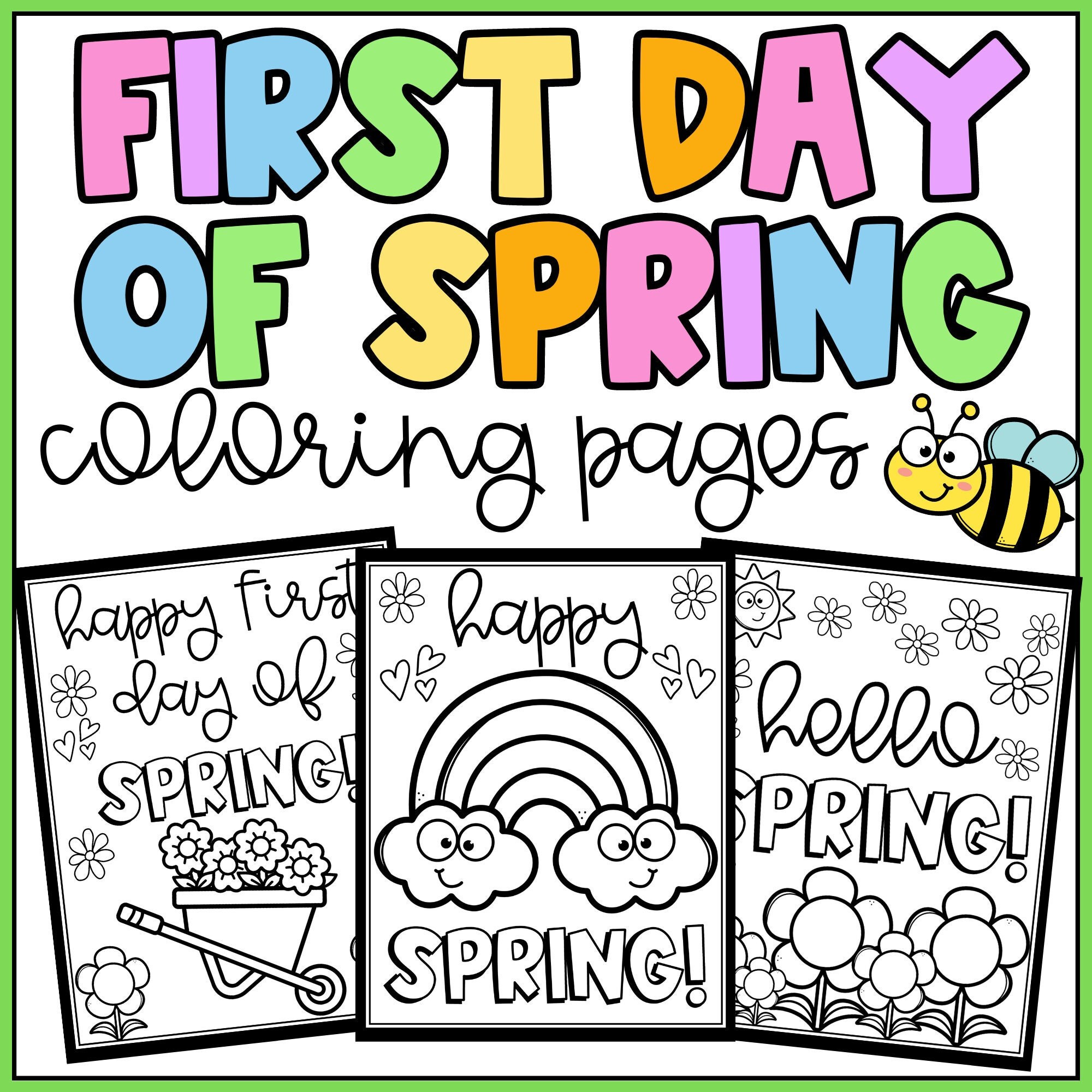 First day of spring coloring pages spring is here activity for march april may