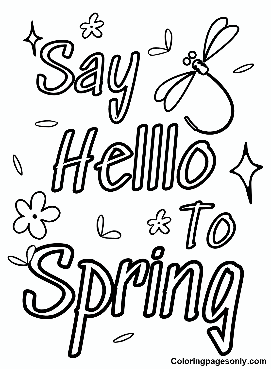 First day of spring coloring pages printable for free download