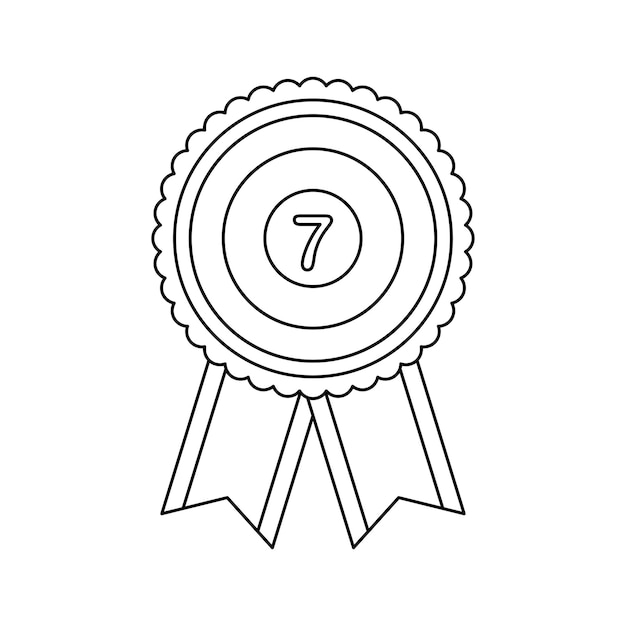 Premium vector coloring page with medal for kids