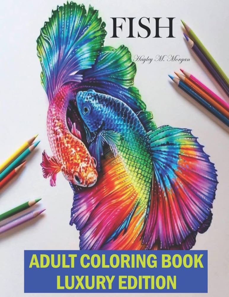 Fish adult coloring book luxury edition a fun and relaxing fish coloring pages for adults