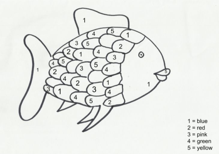 Fun color by number rainbow fish coloring page for preschoolers funny crafts rainbow fish activities fish activities rainbow fish