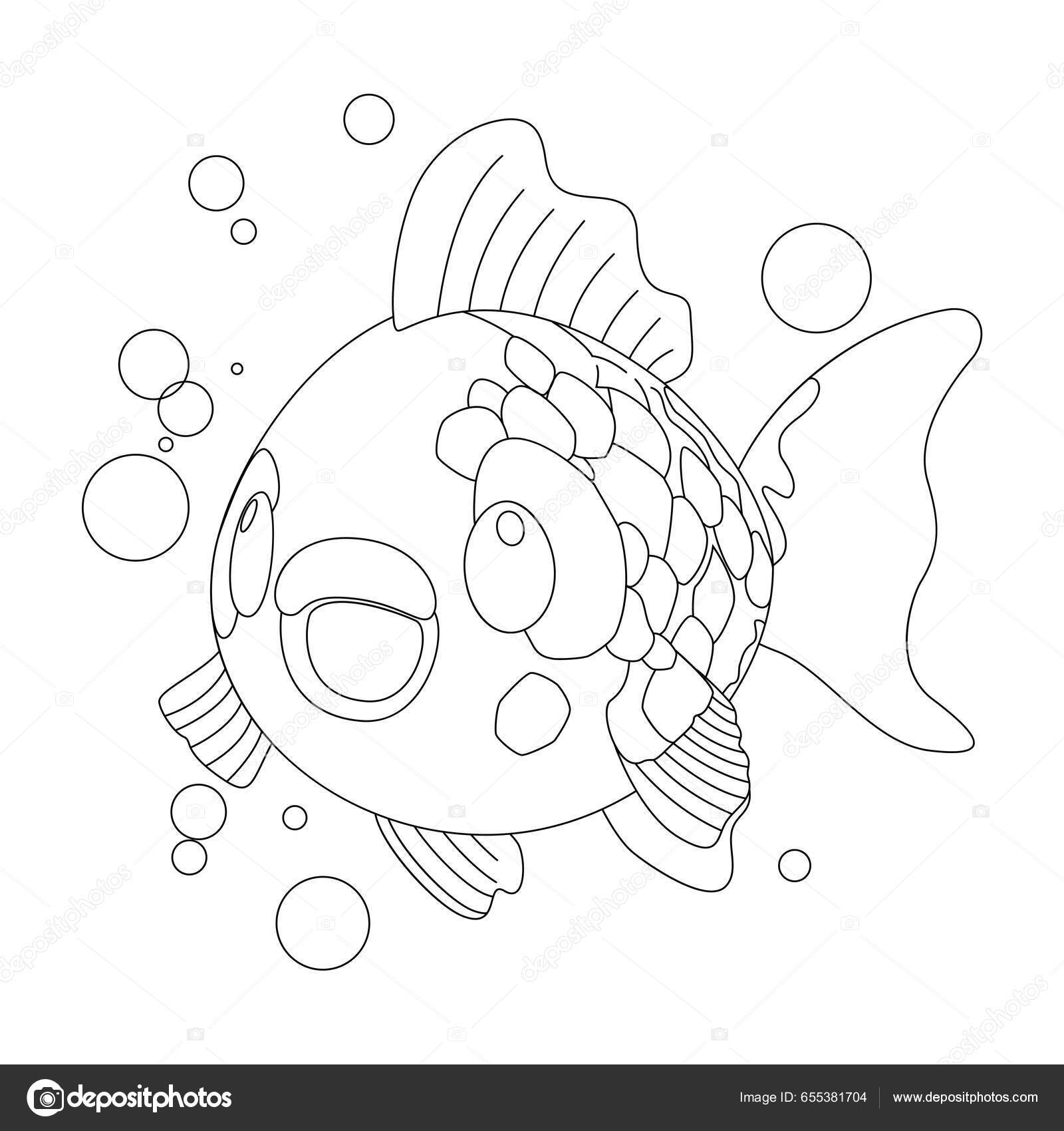 Cute little gold fish kind smiling face big eyes vector stock vector by homunkulus