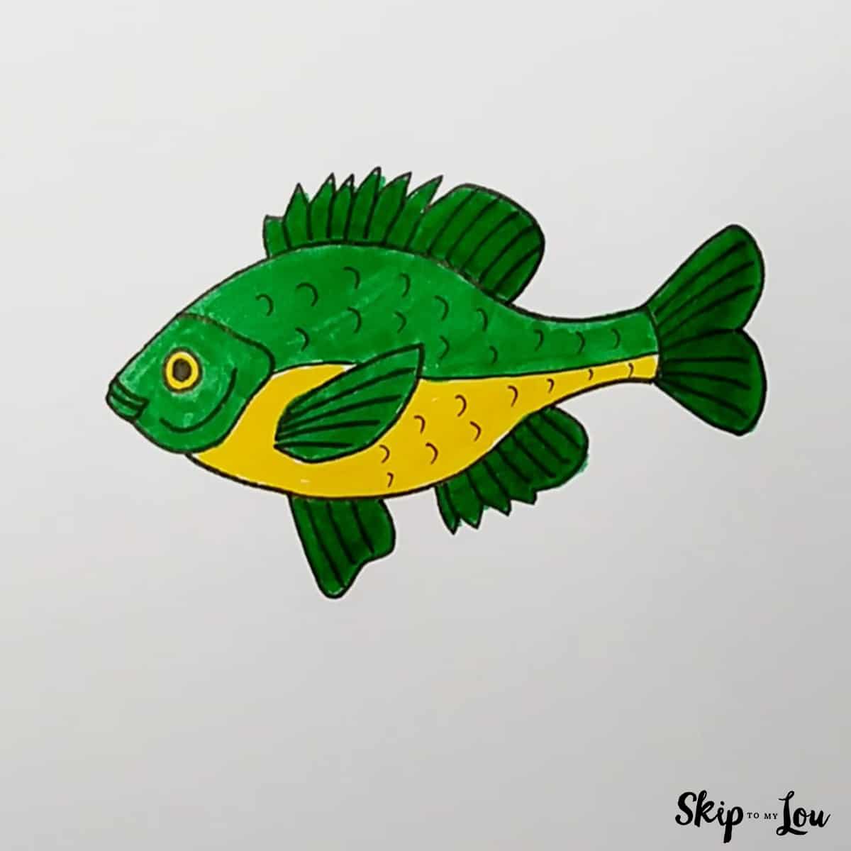 How to draw a fish skip to my lou