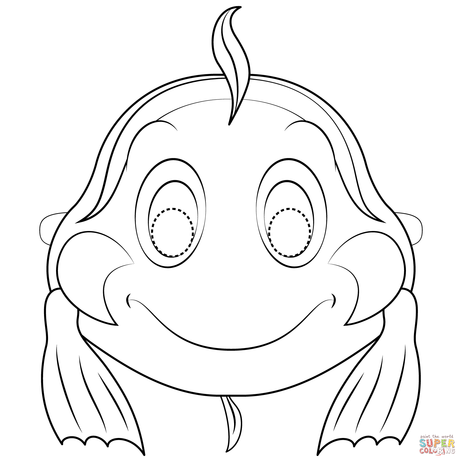 Fish mask coloring page free printable coloring pages fish mask animal masks for kids coloring pages
