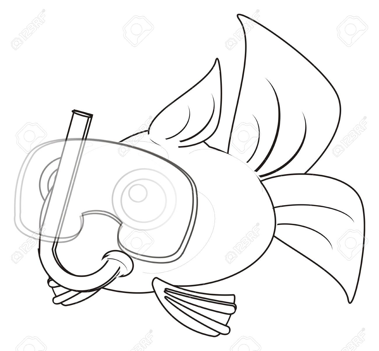 Coloring fish in mask stock photo picture and royalty free image image