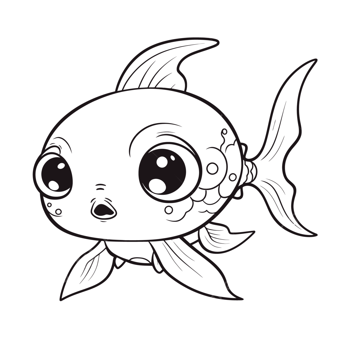 The little fish with big eyes coloring pages outline sketch drawing vector fish drawing wing drawing eyes drawing png and vector with transparent background for free download
