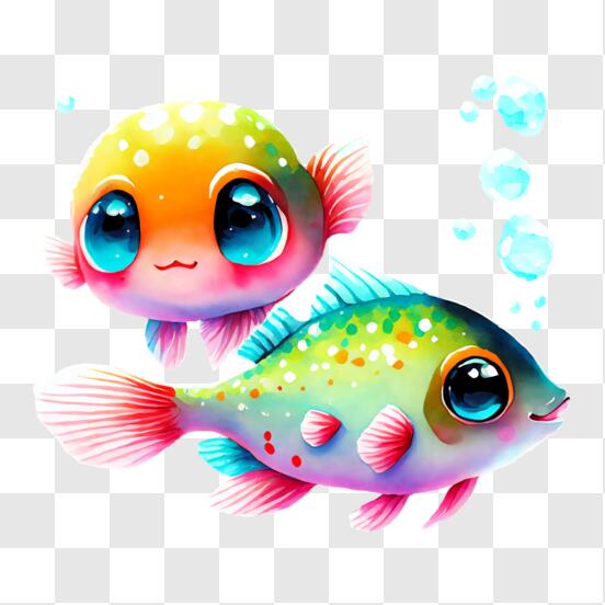 Download playful and cute colorful fish in a water