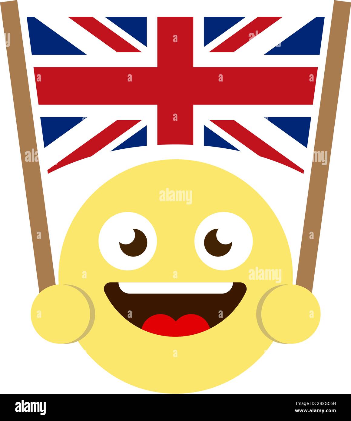 Emoticon flag of united kingdom vector icon isolated on white background stock vector image art