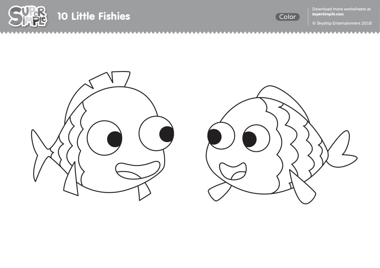 Little fishies coloring pages