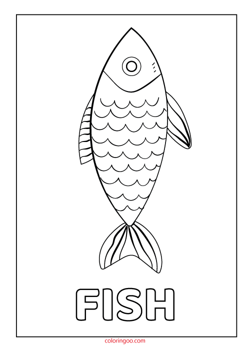 Printable fish coloring page pdf for kids fish coloring page coloring pages mermaid coloring pages