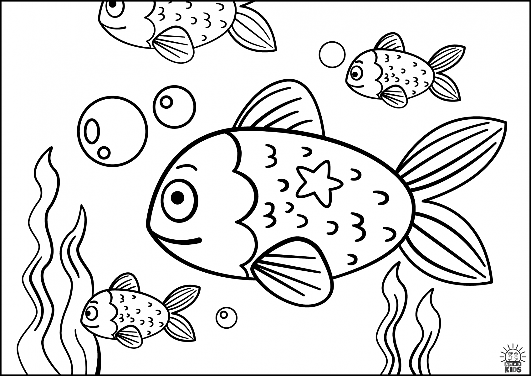 Fish coloring pages and fish paper craft for kids amax kids