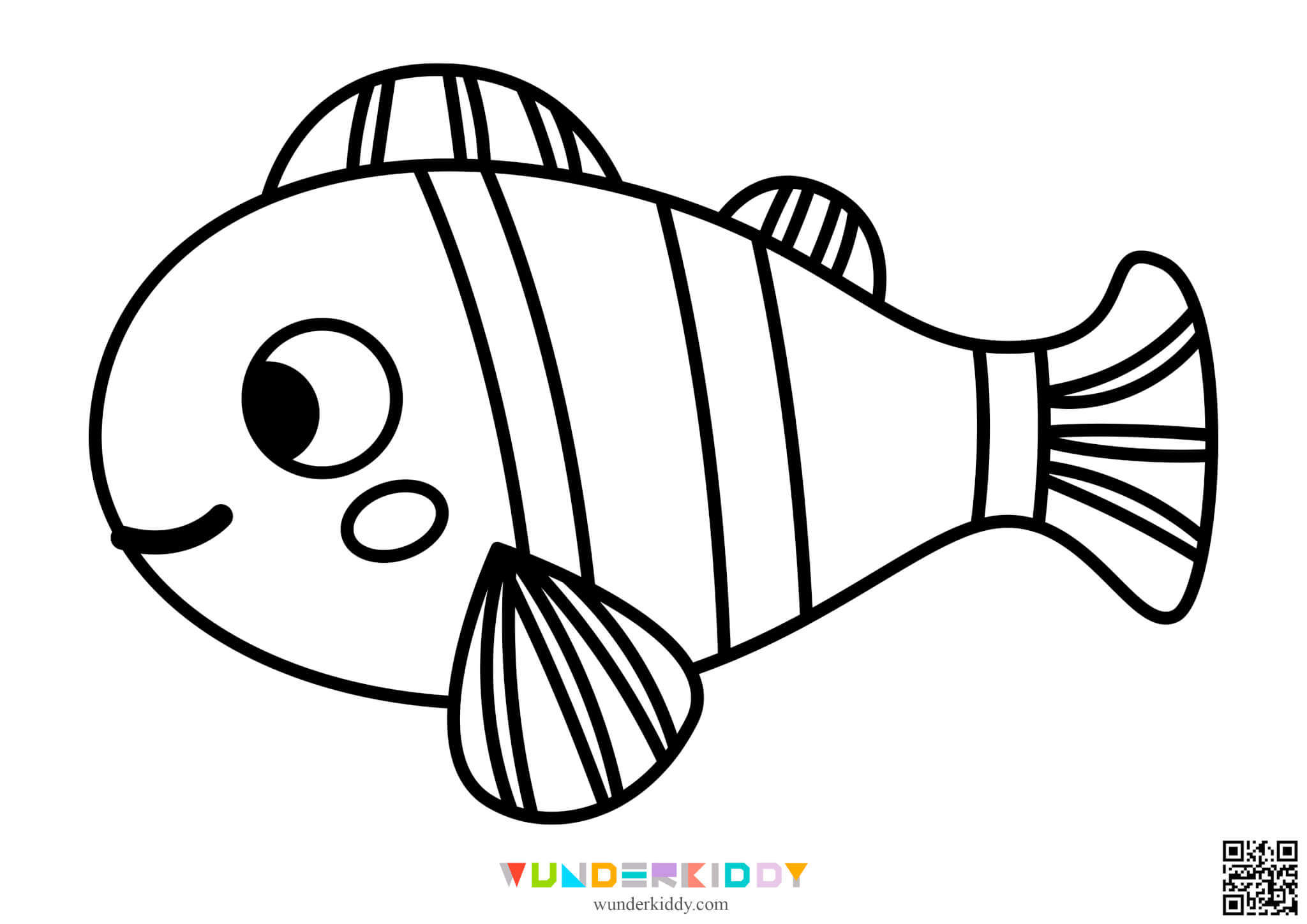 Printable fish template and coloring pages for kids
