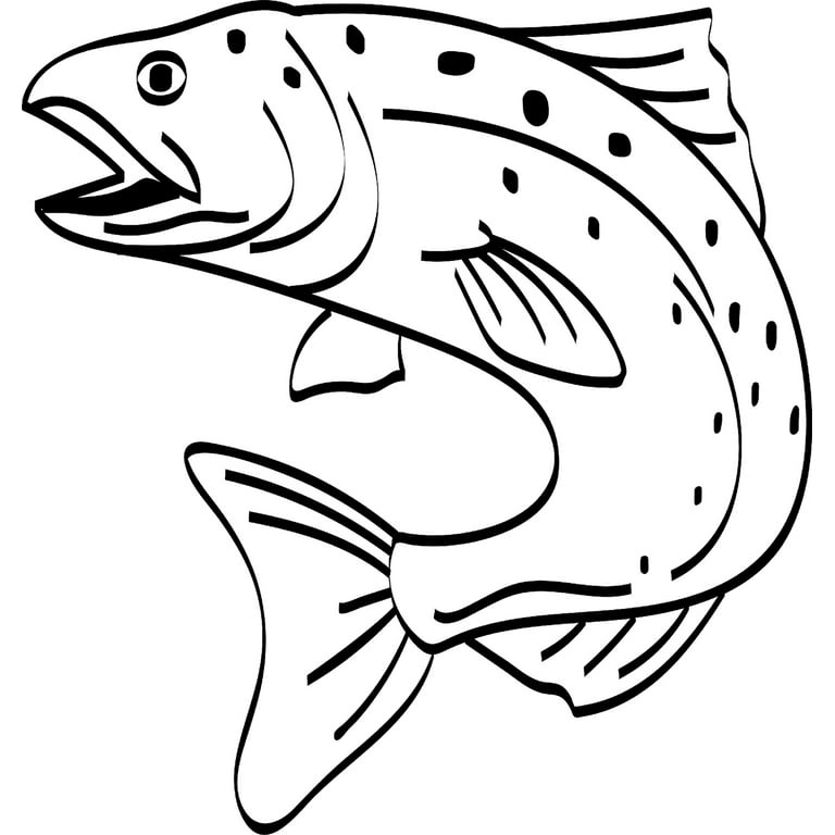 Bass outline fishing fish outdoors recreation activities wall decals for walls peel and stick wall art murals black medium inch