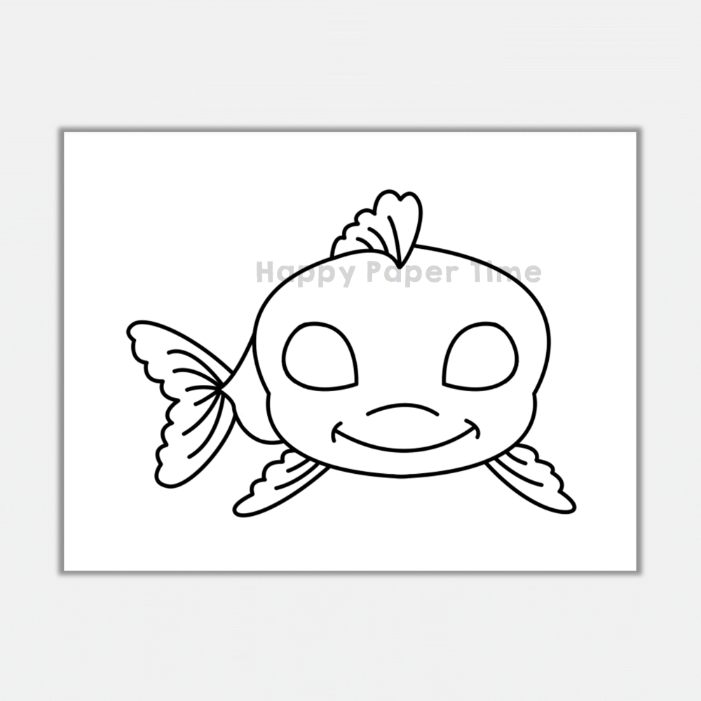 Goldfish paper mask printable pet animal coloring costume craft activity made by teachers
