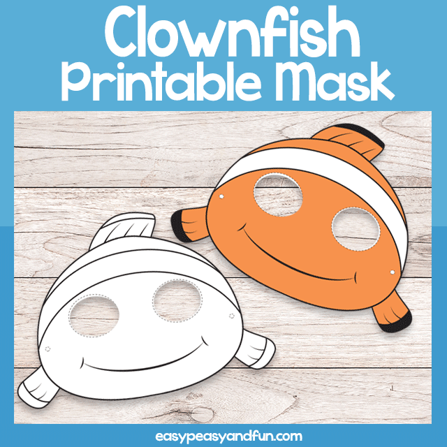 Printable clown fish mask template â easy peasy and fun hip