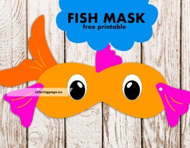 Fish mask template coloring page