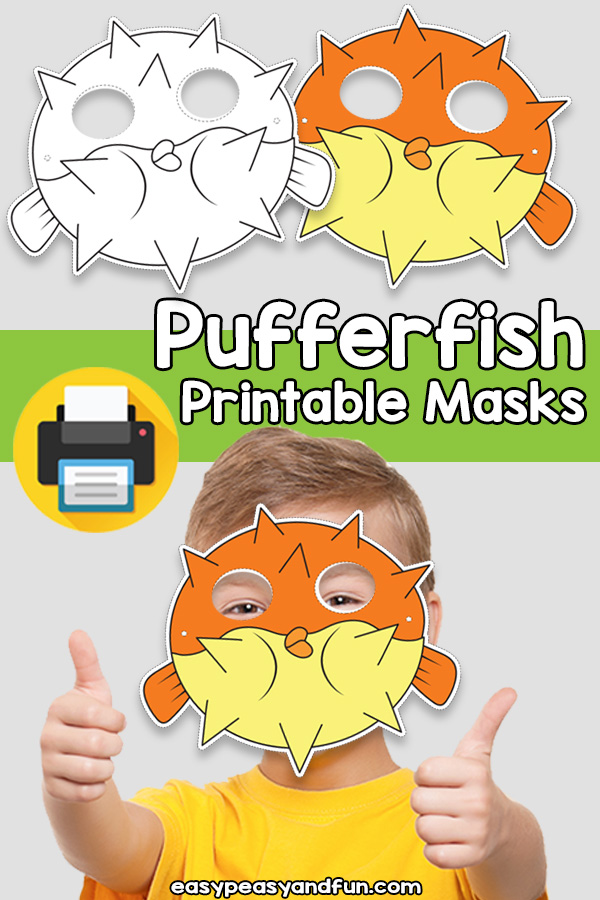 Printable pufferfish mask template â easy peasy and fun hip