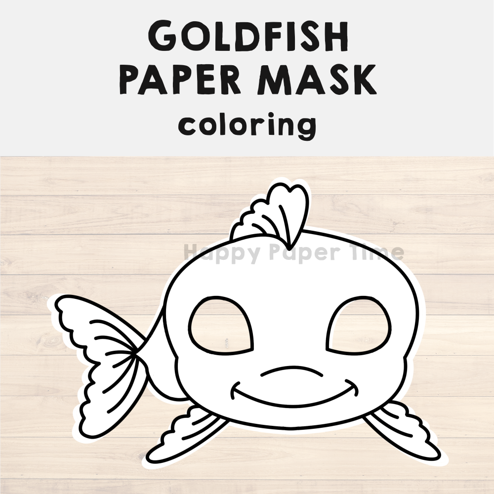 Goldfish paper mask printable pet animal coloring costume craft activity made by teachers