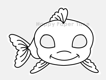Goldfish mask printable coloring