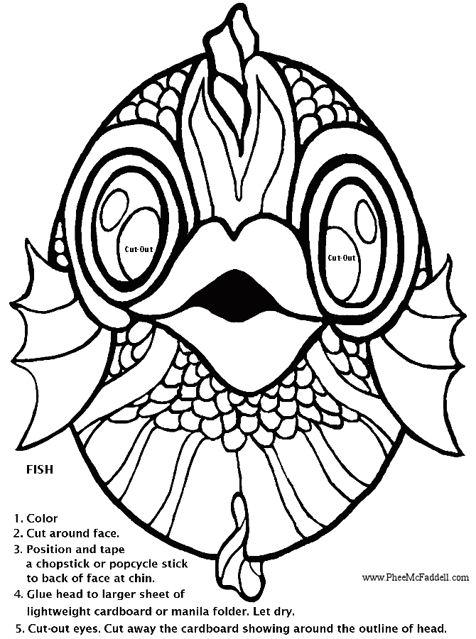 Fish mask coloring project