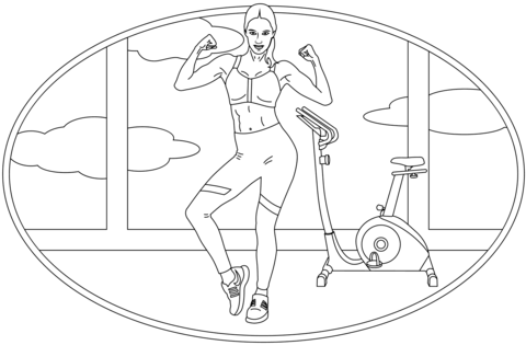 Fitness coloring page free printable coloring pages